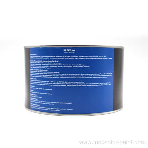 Polyester putty for car repair Quickcoat easy sanding 2K A4 Body Filler automotive refinsih Polyester putty